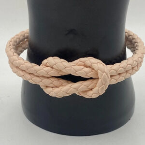 Braided Pink Bracelet with Silver Accents